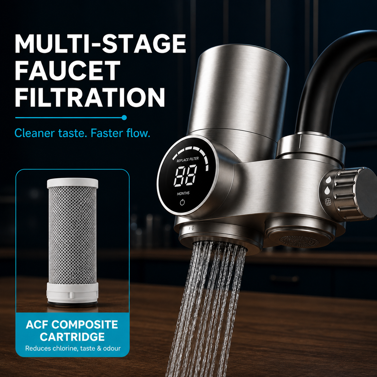 Honlly Hydro faucet water filter with ACF composite cartridge