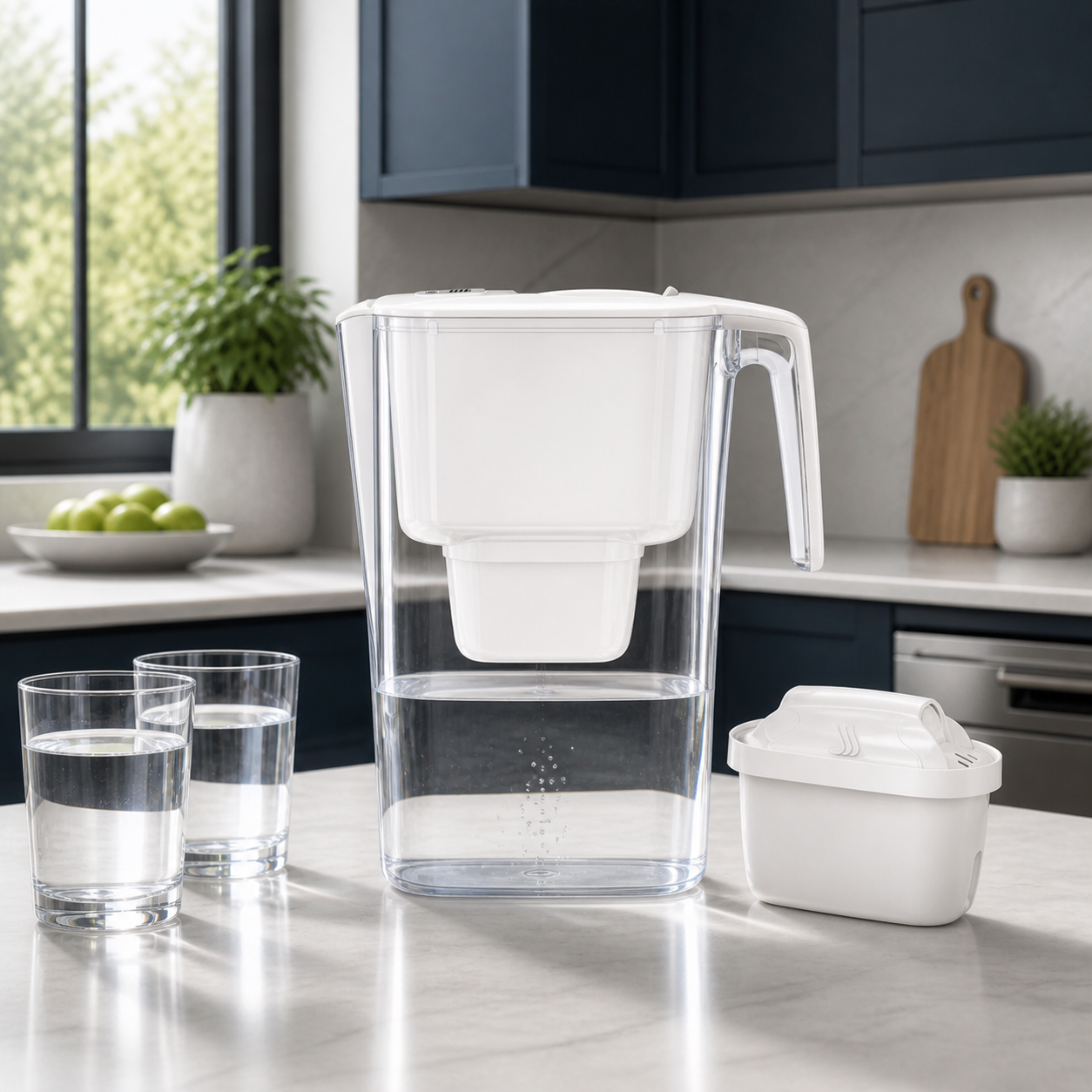 Filtered water pitcher for coffee and everyday drinking water