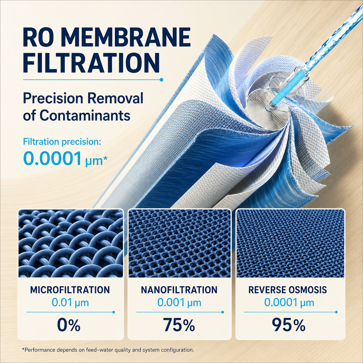 RO membrane filtration precision comparison