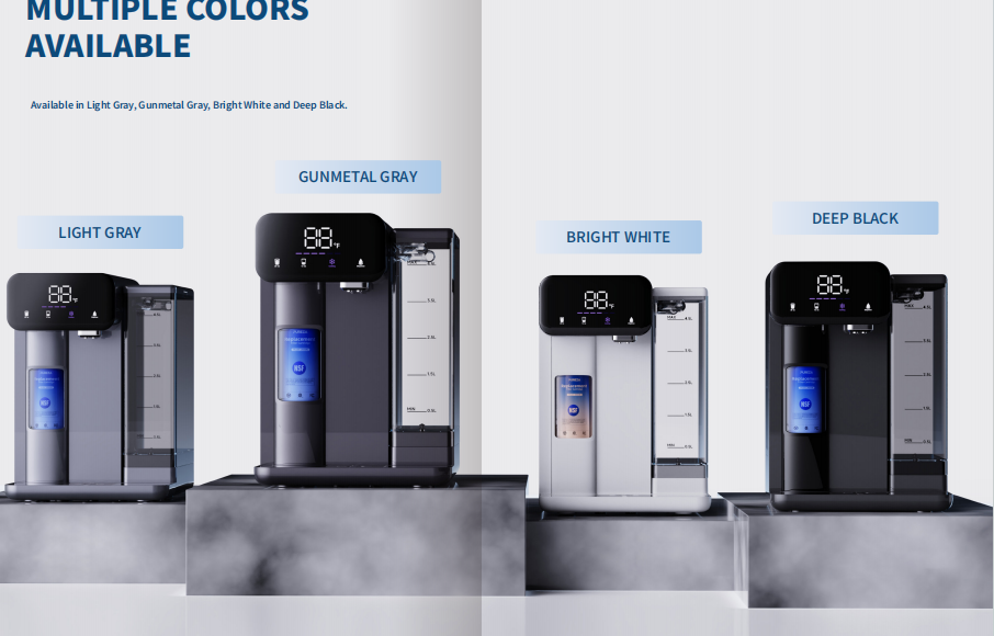 Countertop cold water dispenser available in four colours