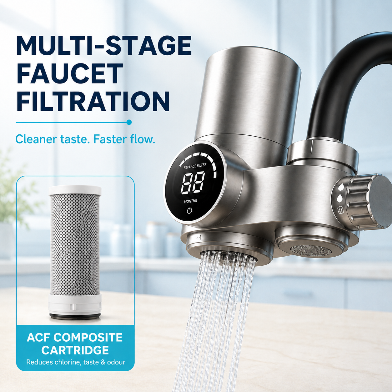 Honlly Hydro faucet water filter with ACF composite cartridge