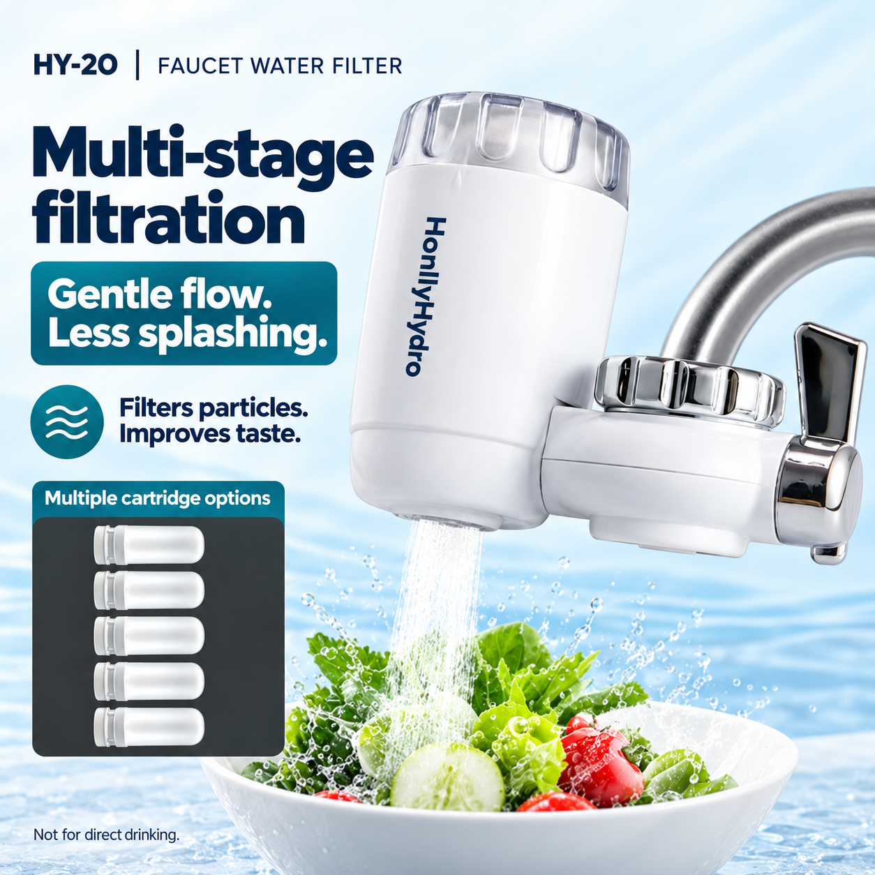 HY-20 HonllyHydro ceramic faucet water filter; not for direct drinking
